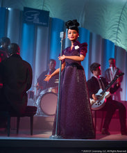 Load image into Gallery viewer, Barbie Inspiring Women Series Ella Fitzgerald Collectible Doll, 12-in, Wearing Purple Gown, with Microphone, Doll Stand and Certificate of Authenticity