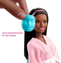 Load image into Gallery viewer, Barbie Face Mask Spa Day Playset with Brunette Barbie Doll, Puppy, 3 Tubs of Barbie Dough and 10+ Accessories to Create and Remove Face Blemishes on Doll and Puppy, Gift for Kids 3 to 7 Years Old