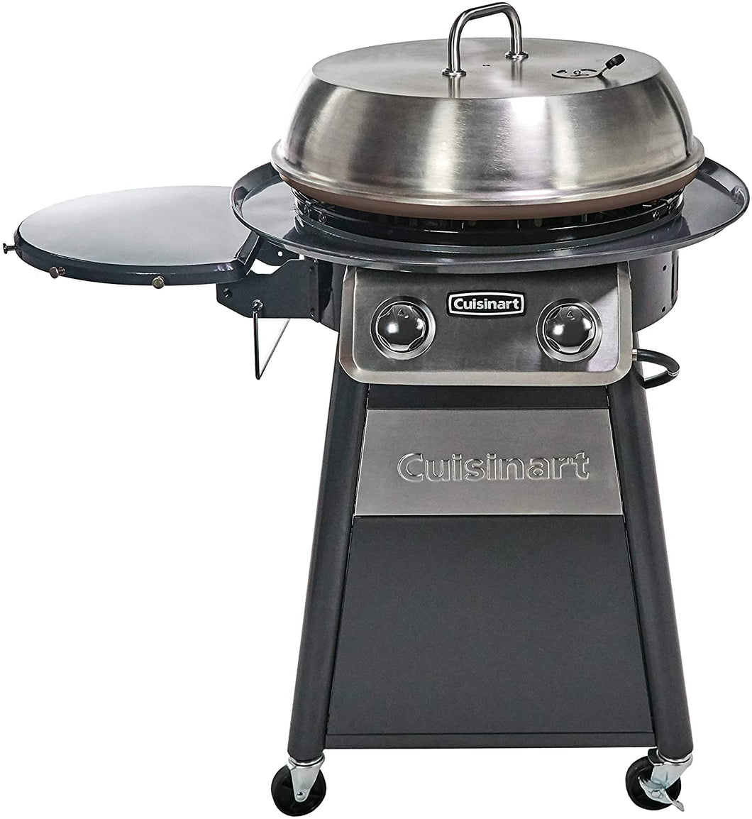 CUISINART CGG-888 Grill Stainless Steel Lid 22-Inch Round Outdoor Flat Top Gas, 360° Griddle Cooking Center