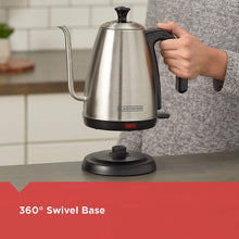 Load image into Gallery viewer, Black+Decker KE3000S-KIT Gooseneck Kettle, Pour Over Coffee Kit, Stainless Steel, 1 L