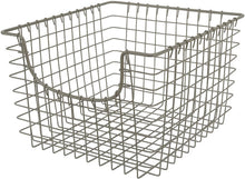 Load image into Gallery viewer, Spectrum Diversified Scoop Wire Basket, Vintage-Inspired Steel Storage Solution for Kitchen, Pantry, Closet, Bathroom, Craft Room &amp; Garage, Single, Satin Nickel