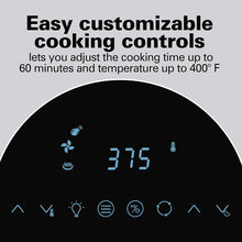 Load image into Gallery viewer, Hamilton Beach 11.6 QT Digital Air Fryer Oven with Rotisserie and Rotating Basket, 8 Pre-Set Functions including Dehydrator, Roaster &amp; Toaster, 1700W, Black (35070)