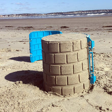 Load image into Gallery viewer, Create A Castle - Sand or Snow Castle Mold Set - 5 Piece Basic Plus Building Set with Multipurpose Tool, Battlement, and Window Mold, 1 Mesh Backpack for Easy Storage and Cleaning - for Kids &amp; Adults