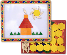 Load image into Gallery viewer, Melissa &amp; Doug Magnetic Pattern Blocks Set (Developmental Toys, Sturdy Wooden Play Board, Carrying Case, 120 Pieces, Great Gift for Girls and Boys - Best for 3, 4, 5, and 6 Year Olds)