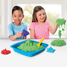 Load image into Gallery viewer, Kinetic Sand, Sandbox Playset with 1lb of Green and 3 Molds, for Ages 3 and Up