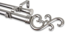 Load image into Gallery viewer, Rod Desyne Madeline Double Curtain Rod, 28-48", Black