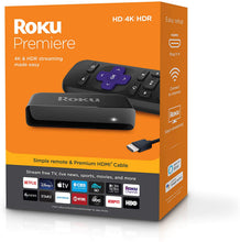 Load image into Gallery viewer, Roku Premiere | HD/4K/HDR Streaming Media Player, Simple Remote and Premium HDMI Cable