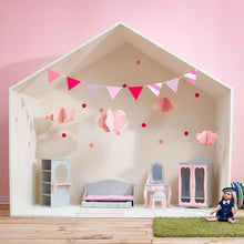 Load image into Gallery viewer, Olivia's Little World - 18 inch Doll Furniture - Classic Wooden Closet with 3 Hangers (Grey Polka Dots)