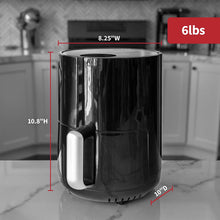 Load image into Gallery viewer, Magic Chef Airfryer 1.6 Quart Compact Snack Sized Oilless Fryer - Manual &amp; Digital Control - Dishwasher Safe Basket with Recipe Book Included - Black