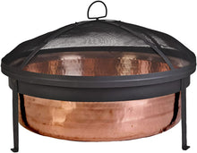 Load image into Gallery viewer, CobraCo SH101 Hand Hammered 100% Copper Fire Pit with Screen and Cover
