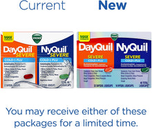 Load image into Gallery viewer, Vicks DayQuil and NyQuil SEVERE Cough, Cold and Flu Relief, 48 LiquiCaps (32 DayQuil and 16 NyQuil) - Sore Throat, Fever, and Congestion Relief, Day or Night (Packaging May Vary)