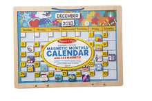 Load image into Gallery viewer, Melissa &amp; Doug Monthly Magnetic Calendar With 133 Magnets and 2 Fabric-Hinged Dry-Erase Boards