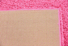 Load image into Gallery viewer, Unique Loom Solo Solid Shag Collection Modern Plush Taffy Pink Runner Rug (3' x 10')