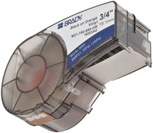 Load image into Gallery viewer, Brady B-580 Permanent Vinyl, Black On Red Color, BMP21 Mobile Printer ID PAL And LABPAL Printer Label