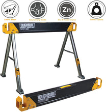 Load image into Gallery viewer, ToughBuilt - Folding Sawhorse/Jobsite Table - Sturdy, Durable, Lightweight, Heavy-Duty, 100% High Grade Steel, 41.5-Inch, Easy Carry Handle (TB-C550)