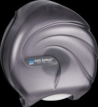 Load image into Gallery viewer, San Jamar R2090TBK Single 9" Jumbo Bath Tissue Dispenser, Oceans Design, Transparent Black Pearl