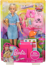 Load image into Gallery viewer, Barbie Doll and Travel Set, with pet, luggage and accessories