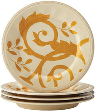 Load image into Gallery viewer, Rachael Ray Dinnerware Gold Scroll 4-Piece Salad Plate Set