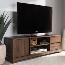 Load image into Gallery viewer, 59 in. TV Stand in Walnut Brown Finish
