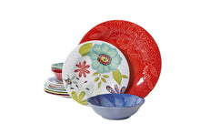 Load image into Gallery viewer, Gibson Studio 116500.12 Flora 12 Piece Melamine Dinnerware Set, Mix and Match
