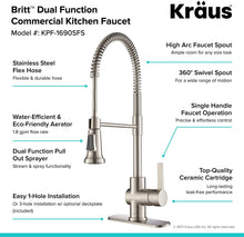 Load image into Gallery viewer, Kraus Britt Commercial Style Kitchen Purita Water Filter Faucet Combo