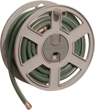 Load image into Gallery viewer, Suncast Sidetracker Garden Hose 100 ft Wall Mounted Tracker with Removable Reel Fully Assembled, feet, Taupe