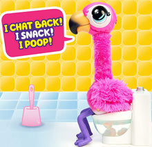 Load image into Gallery viewer, Daze Gotta Go Flamingo~Interactive Plush Toy That Eats, Sings, Wiggles, Poops and Talks, Reusable Food~Includes Toy Lucy Loopsie &amp; Carrier