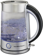 Load image into Gallery viewer, Hamilton Beach Modern Glass Electric Tea Kettle, Water Boiler &amp; Heater, 1.7 L, LED Indicator, Cordless, Auto-Shutoff &amp; Boil-Dry Protection (40867)