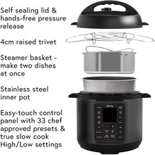 Load image into Gallery viewer, Mealthy MultiPot 9-in-1 Programmable Pressure Cooker with Stainless Steel Pot, Steamer Basket, Full Accessory Kit &amp; Recipe App. Pressure Cook, Slow Cook, Sauté, Egg, HotPot, Rice Cooker, Yogurt, Steam