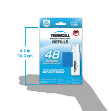 Load image into Gallery viewer, Thermacell Mosquito Repellent Refills, 48-Hour Pack; Contains 12 Repellent Mats, 4 Fuel Cartridges; Compatible with Any Fuel-Powered Thermacell Product; No Spray, Scent, Mess