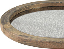 Load image into Gallery viewer, Stonebriar Round Natural Wood Serving Tray with Antique Mirror, Rustic Butler Tray, Unique Coffee Centerpiece for the Coffee Table, Dining Table, or Any Table Top