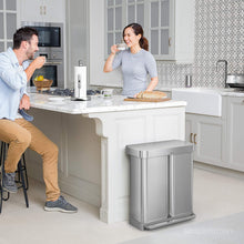 Load image into Gallery viewer, simplehuman 30 Liter Rectangular Hands-Free Kitchen Step Trash Can with Soft-Close Lid, Brushed Stainless Steel