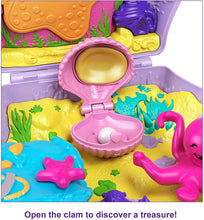 Load image into Gallery viewer, Polly Pocket Tiny Power Seashell Purse Compact with Wearable Strap, Fun Under-The-Sea Features, Micro Polly and Lila Mermaid Dolls, 2 Accessories &amp; Sticker Sheet; for Ages 4 Years Old &amp; Up