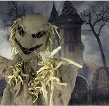 Load image into Gallery viewer, Haunted Hill Farm HHPUMP-3FLS Life-Size Animatronic Scarecrow, Indoor/Outdoor Halloween Decoration, Multi