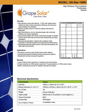 Load image into Gallery viewer, Grape Solar GS-STAR-100W Polycrystalline Solar Panel, 100-watt