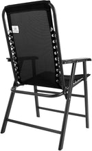 Load image into Gallery viewer, Suspension Folding Chair for Indoor/Outdoor Use- Portable Armchair with Durable Frame for Sport Events, Patio, Beach and More by Pure Garden (Black)