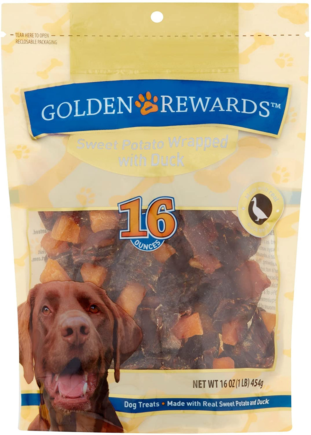Golden Rewards Sweet Potato Wrapped with Duck Dog Treats, 16 Oz
