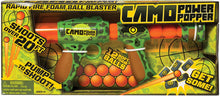 Load image into Gallery viewer, Hog Wild Camo Power Popper 12X - Rapid Fire Foam Ball Blaster Gun - Shoots Up to 12 Foam Balls