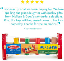 Load image into Gallery viewer, Melissa &amp; Doug Deluxe Wooden Pound-A-Peg Toy With Hammer