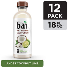 Load image into Gallery viewer, Bai Coconut Flavored Water, Andes Coconut Lime, Antioxidant Infused Drinks, 18 Fluid Ounce Bottles