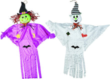 Load image into Gallery viewer, Worth Imports 55" Hanging Ghost &amp; Witch, Set of 2 Halloween Décor, White, Black, Orange, Green, Purple, Yellow