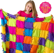 Load image into Gallery viewer, Made By Me Easy to Knot Quilt Making Kit by Horizon Group USA, No Sewing, No Cutting, 59 in. x 39 in. Fleece Blanket, Pre-Cut Squares &amp; Felt Decals (57964F)
