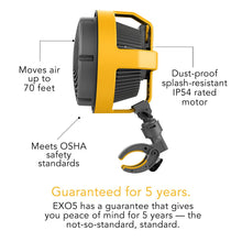 Load image into Gallery viewer, Vornado EXO5 Heavy-Duty Shop Air Circulator Fan with High-Impact Housing, Collapsible Tripod Base, Clamp Attachment
