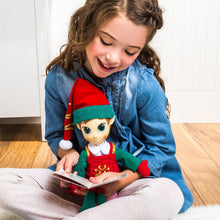 Load image into Gallery viewer, Portable North Pole Do-Good Elf Plush Toy Red with Personalized Video Messages from Santa