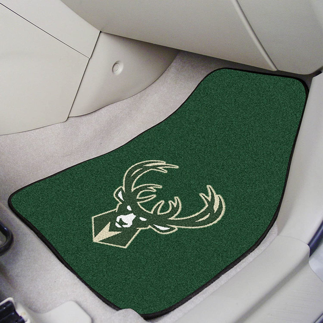 Fanmats Milwaukee Bucks NBA 2 Piece Sports Team Logo Car Truck SUV RV Carpeted Floor Mat 18