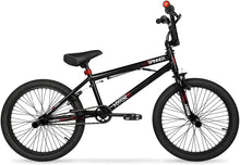 Load image into Gallery viewer, Experiment with Tricks Ride to Meet Up with Friends 20 inch Hyper Spinner Gloss Black with Red Accent BMX Bike