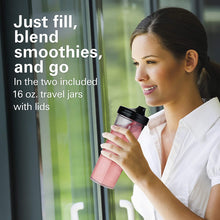 Load image into Gallery viewer, Hamilton Beach Stay or Go Blender with 32oz Jar, 8oz Grinder for Nuts &amp; Spices, and 2 Portable Cups with Drinking Lids for Shakes and Smoothies, BPA Free, Black and Silver (52400)