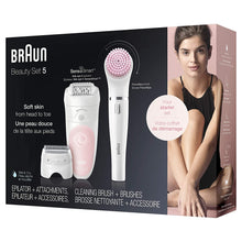 Load image into Gallery viewer, Braun Epilator Silk-épil 5 5-895, Hair Removal for Women, Shaver and Trimmer, Rechargeable, Cordless, Wet &amp; Dry, Cleansing Brush, Beauty Kit &amp; 5 extras