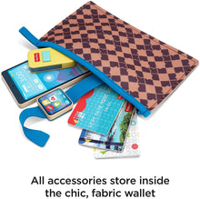 Load image into Gallery viewer, Fisher-Price On-The-Go Wallet - 7-Piece Pretend Play Gift Set Featuring Real Wood for Preschoolers Ages 3 Years &amp; Up