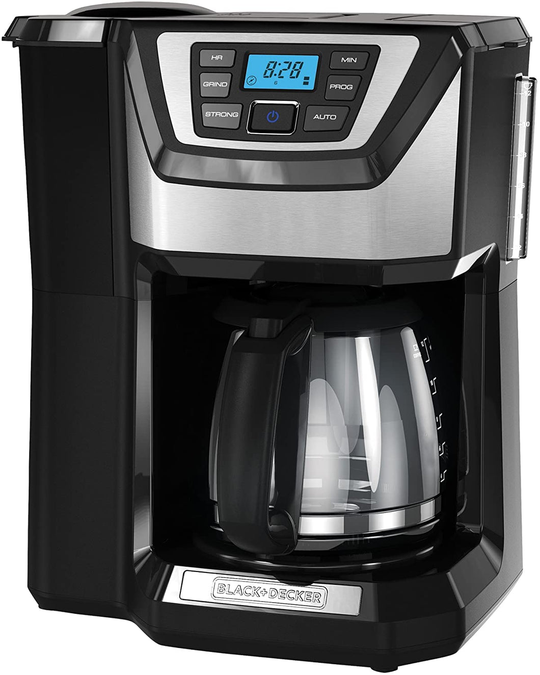BLACK+DECKER CM5000GD 12-Cup Mill and Brew Coffee Maker, Black/Grey